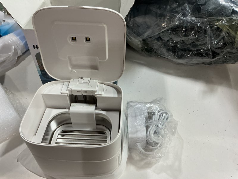 Condition photo showing Good Condition for ultrasonic retainer cleaner machine 45khz dental ultrasonic retainer cleaner for dentures & mouth guard cleaning for whitening trays, toothbrush heads, diamond, jewelry