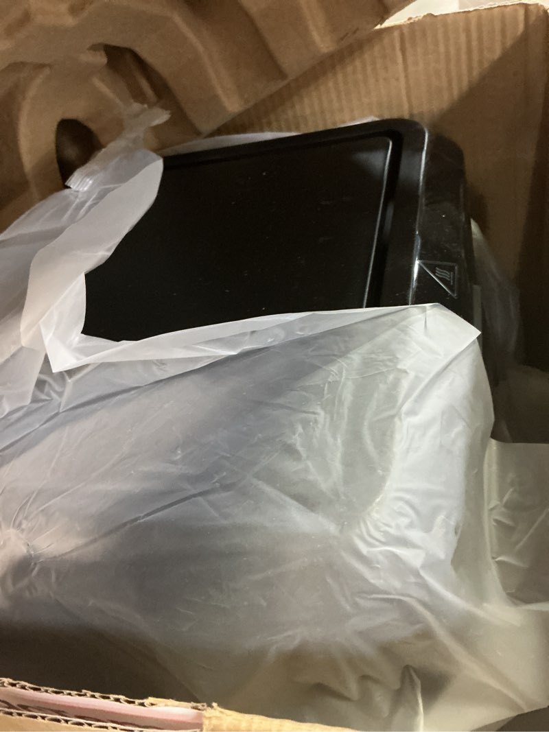 Condition photo showing As Is for chefman air fryer – 4 qt compact airfryer for quick & easy meals, features hi-fry technology for extra crisp, easy-view window, touch controls with 4 presets, nonstick & dishwasher safe basket - black 4 quart with easy view window