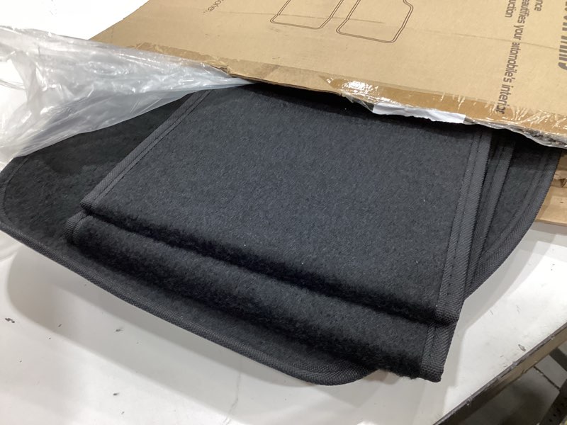 Condition photo showing Good Condition for ffh group automotive floor mats - carpet floor mats for cars, suvs & trucks, 3 rows full set, universal fit, black black 3 row carpet floor mats 3 row floor mats