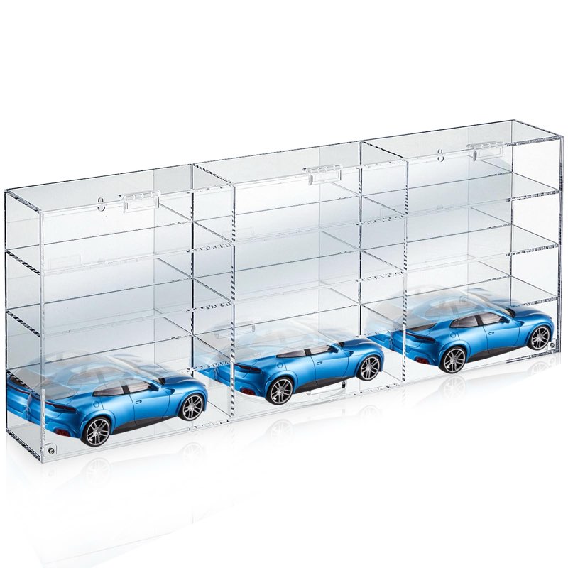 Juexica Clear Acrylic Toy Car Display Case 1: 24 Scale Diecast Display Box Wall Mounted Shelf for St