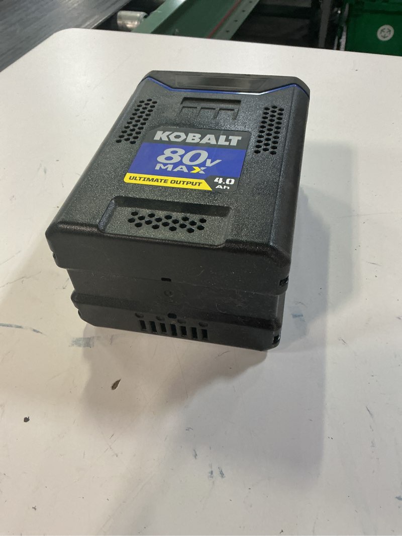Condition photo showing As Is for kobalt 80 -volt, 2.5 ah 1 -pack lithium ion (li-ion) battery