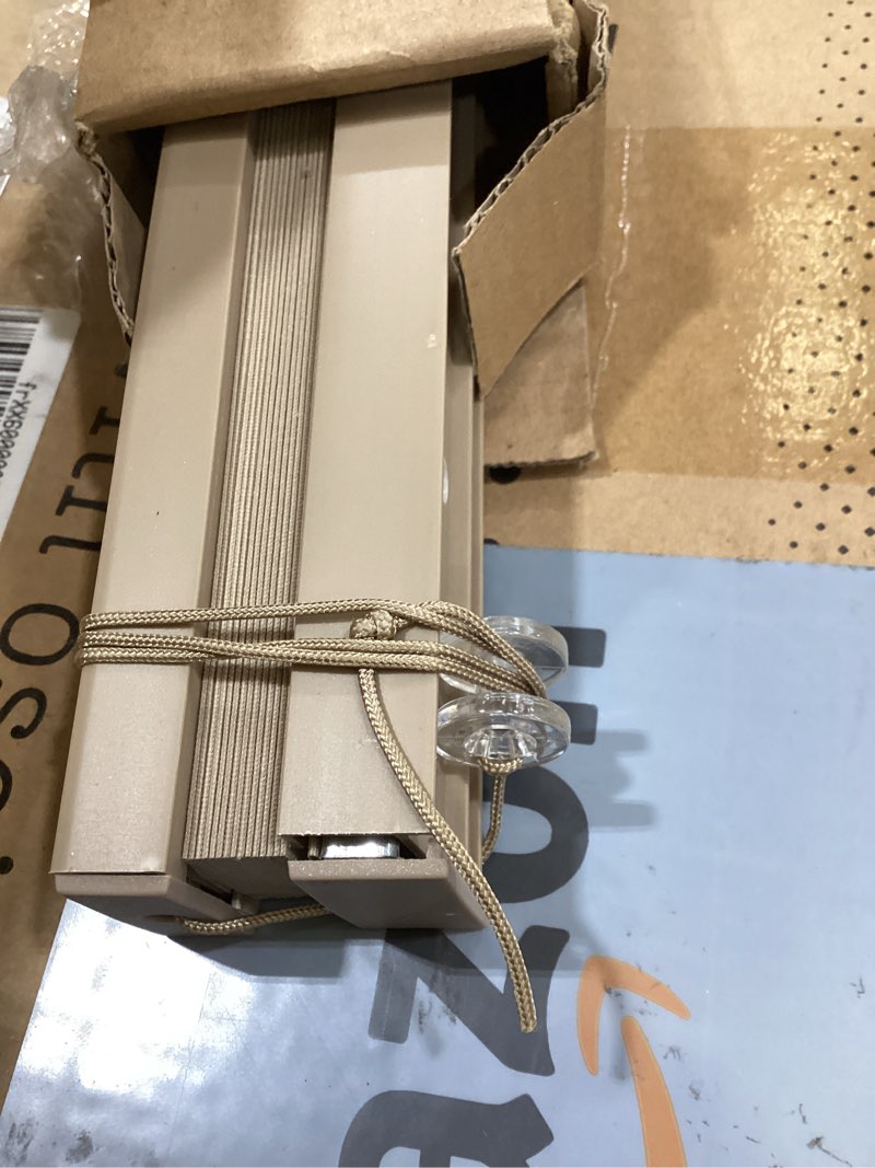 Condition photo showing As Is for rv blinds,rv pleated shades,rv window shades,camper blinds,rv window blinds for rv camper travel trailers motorhome's window 26" w x 24" l cappuccino 26" w x 24" h cappuccino
