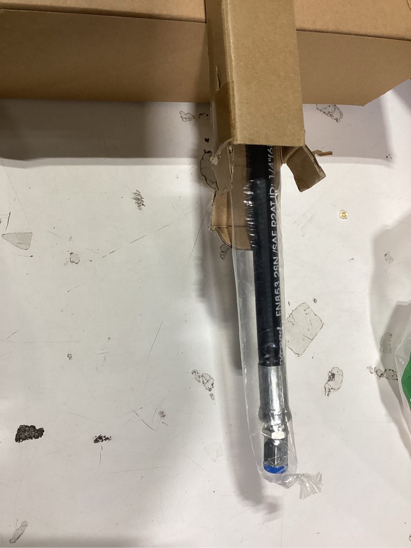 Condition photo showing New/Like New for haichy 26711-04-04-24 hydraulic hose swivel assembly 1/4" hydraulic hose with female jic x female jic, 24" long, 5800 psi 26711-04-04-24-g