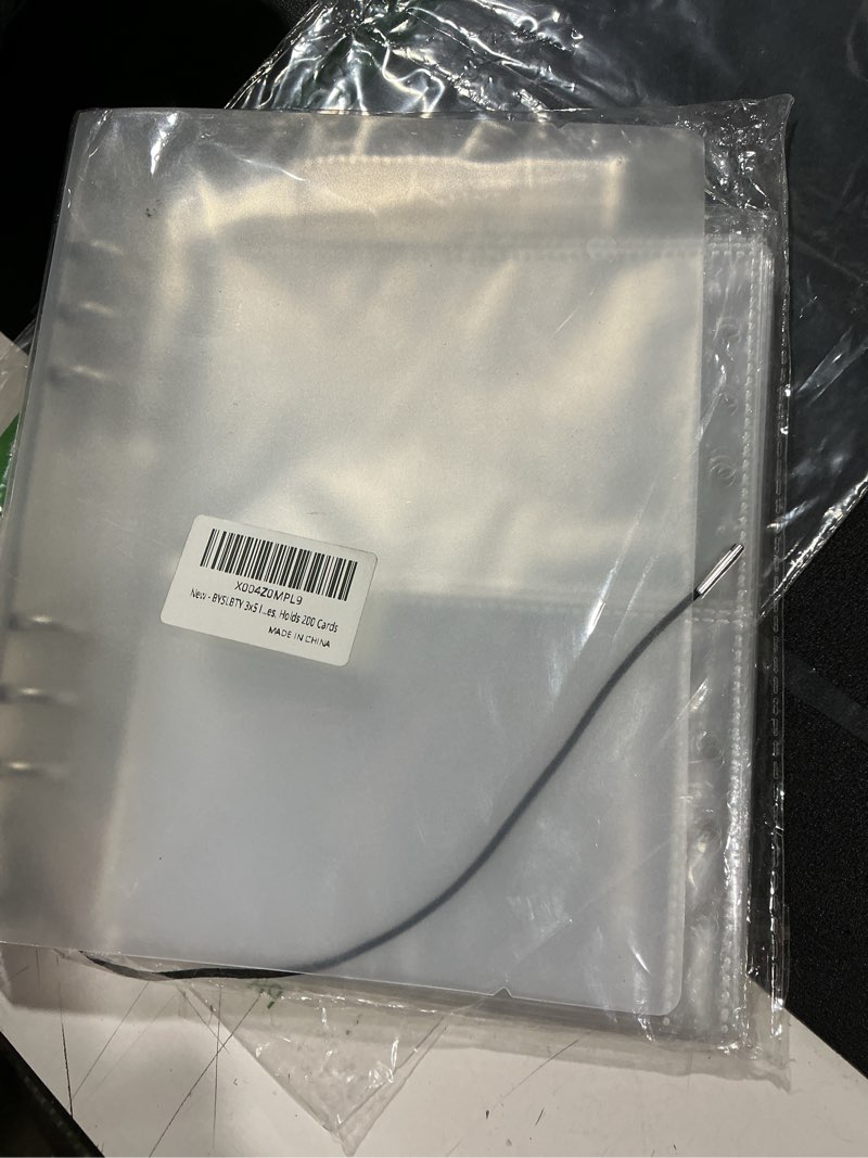 Condition photo showing Good Condition for (similar) trading card binder, 2 side loading pocket card album hold up to 200 cards, zipper binder for cards collection, tcg card holder for game card, sports card, yugioh, mtg etc. clear set through