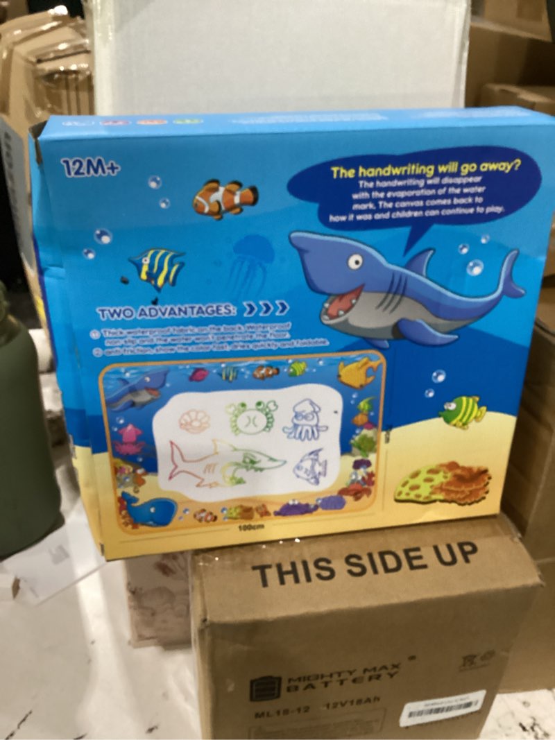 Condition photo showing Good Condition for water doodle mat - kids painting writing color doodle drawing mat toy bring magic pens educational toys for age 3 4 5 6 7 year old girls boys age toddler gift ocean