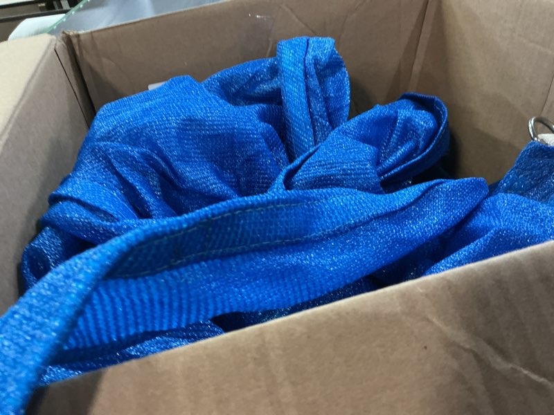 Condition photo showing As Is for amgo 20' x 20' x 28.3'blue right triangle sun shade sail outdoor canopy awning upf50+ agtaprt20, 95% uv blockage, water & air permeable, commercial standard heavy duty (we make custom size)