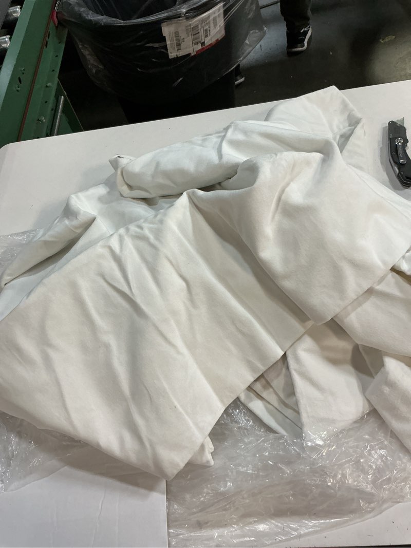 Condition photo showing Good Condition for cotton velvet room darkening curtain - single panel ivory 48 in x 96 in 