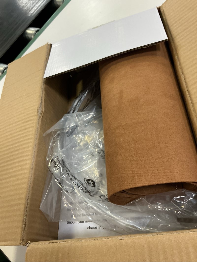 Condition photo showing Good Condition for goso drum lamp shades for table lamps medium-brown faux fabric velveteen chamois leather lampshades -floor lamp-13" top x13" bottom x 10" high (spider) rustic vintage shade required assembly 1pack brown - fabric 13"×13"×10" (1 pc)