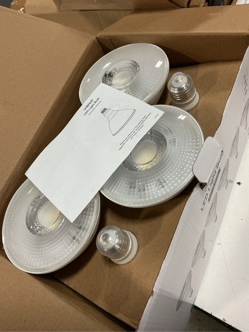 Condition photo showing Good Condition for edishine flood lights outdoor, dimmable par38 led outdoor flood light bulbs, 120w equivalent, ip65 waterproof for yard, garage, porch, 5000k daylight white, 18w 1800lm, e26 base, 6 pack etl listed 6 5000k daylight white