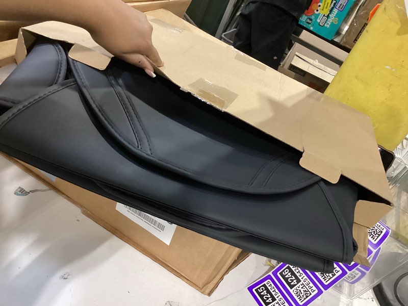 Condition photo showing Good Condition for leather seat back protector designed for tesla model y model 3 model s/x accessories(includes 2025 model y & 2024-2025 model 3 highland), wear-resistant kick mats with organizer pocket, set of 2 black