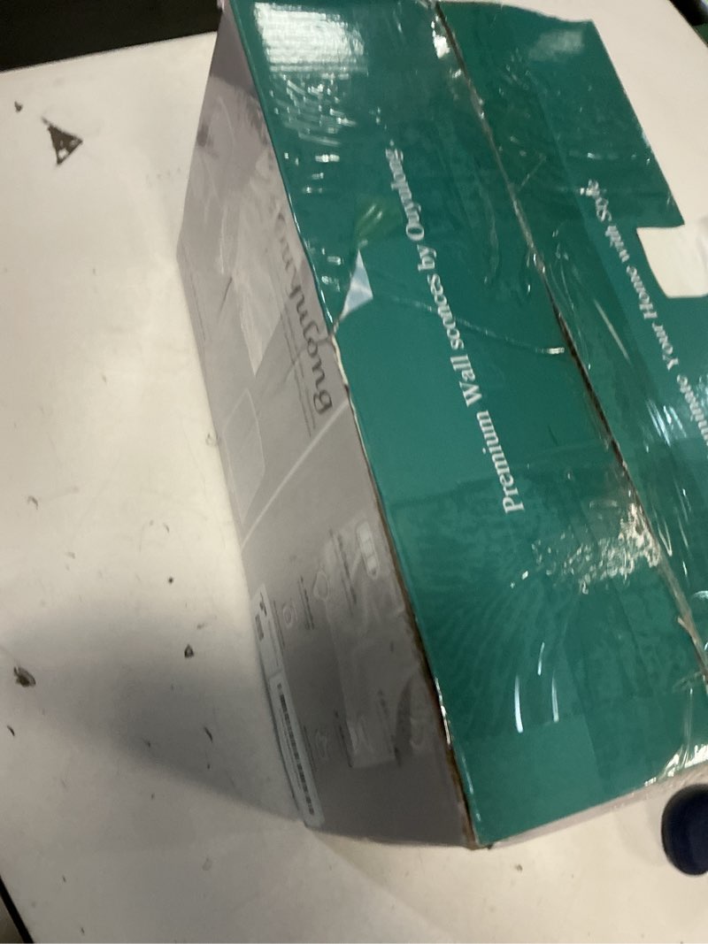 Condition photo showing New/Like New for Ouyulong Battery Operated Wall Sconces Set of 2, Wireless Rechargeable Dimmable Wall Light with 5600mAh RGB Bulb and Remote for Bedroom, Living Room, Hallway (Black) Black 2 Packs