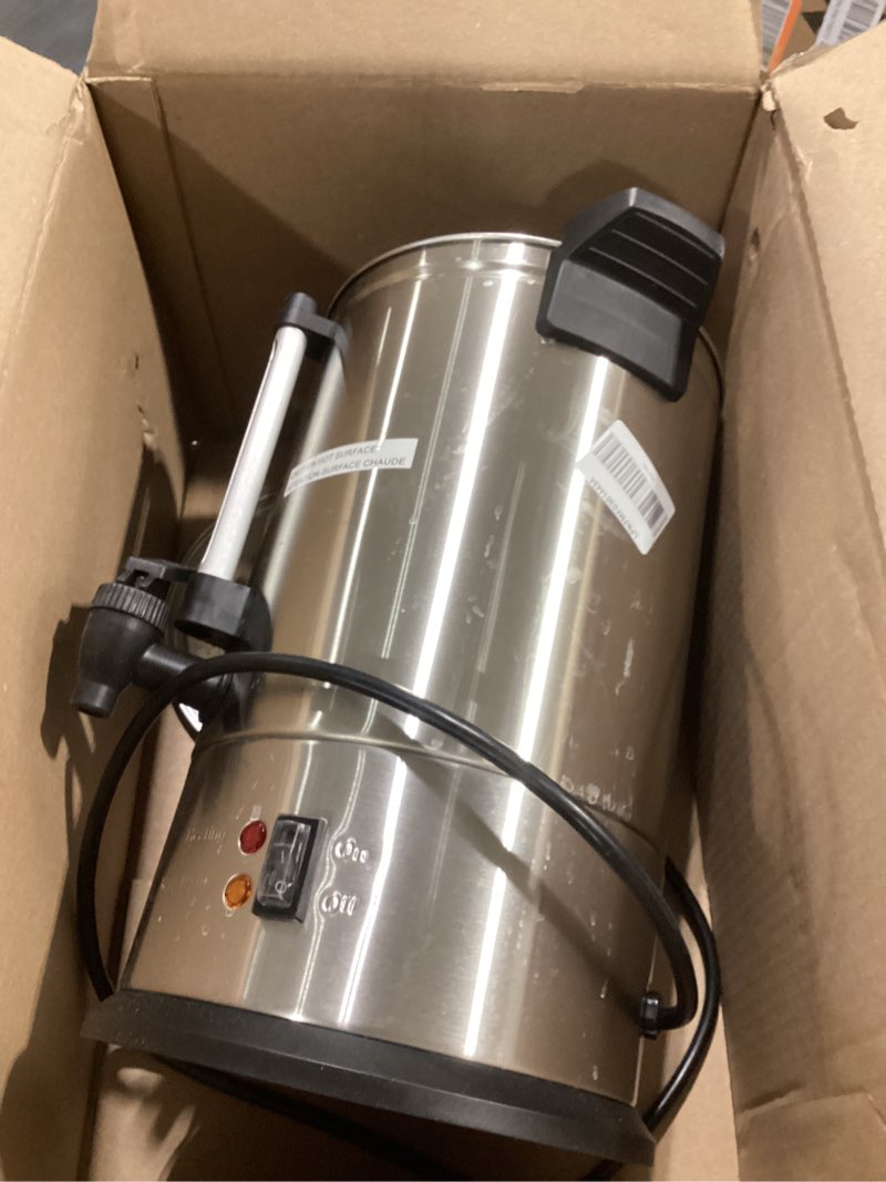 Condition photo showing Good Condition for sybo sr-cp-50b commercial grade stainless steel percolate coffee maker hot water urn for catering, 50-cup 8 l, metallic 8l metallic