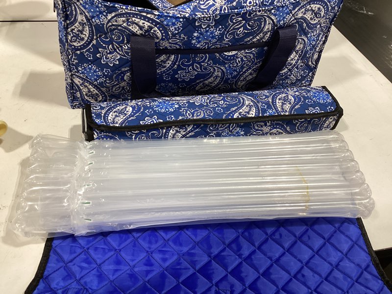 Condition photo showing New/Like New for zgme american mahjong set,166 white tiles with blue bag and accessories,4 transparent all-in-one mahjong racks with pushers,complete mahjong set deep blue
