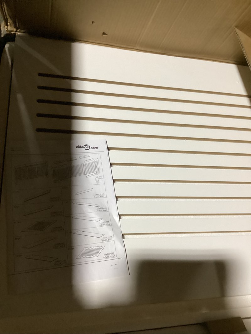 Condition photo showing New/Like New for (similar to) vidaxl radiator cover, radiator guard for home office, heater cover for living room decorative, heating cabinet protective cover, white mdf 80.7\" x 8.1\" x 32.1\" white