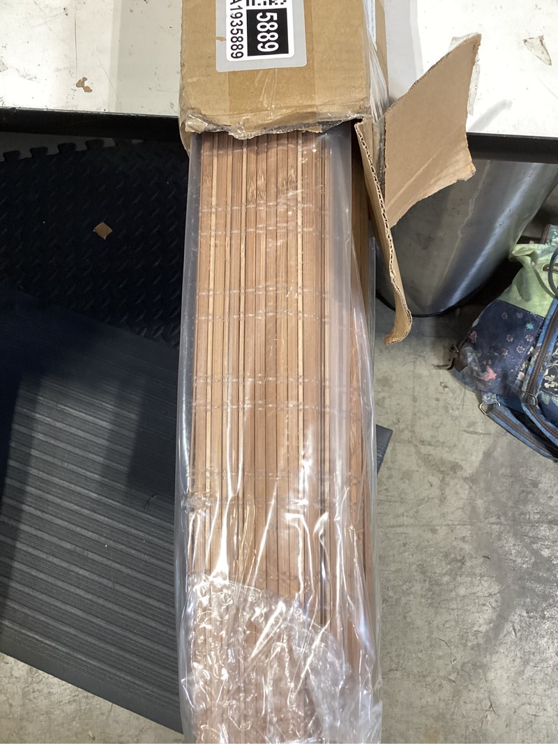 Condition photo showing Good Condition for lazblinds no tools no drill cordless bamboo roman shades, light filtering window treatment, roll up bamboo blinds for window 33'' w x 64'' h, tuscan b tuscan b 33'' w x 64'' h