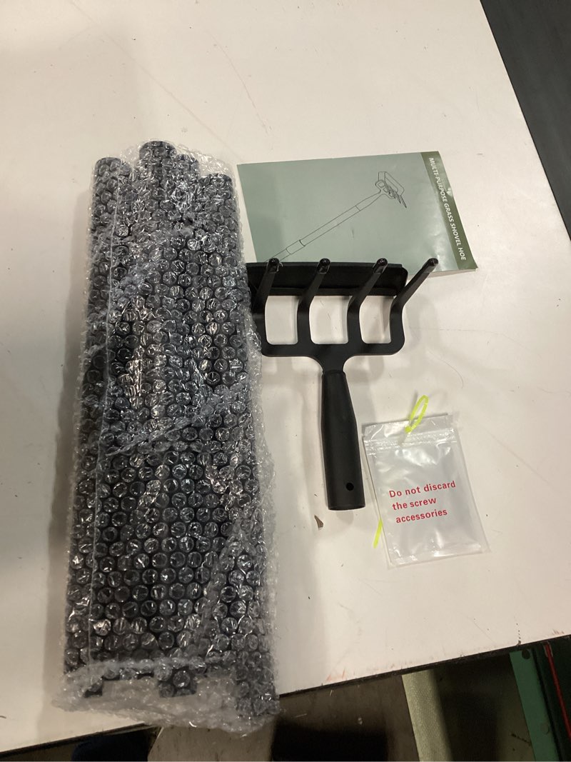Condition photo showing New/Like New for stirrup hoe and cultivator garden tool heavy duty, scuffle loop action hoe weeding gardening hand tools for women kids men, metal weeder scraper garden hoe rake weed puller long handle 32-62 inch 32-62"