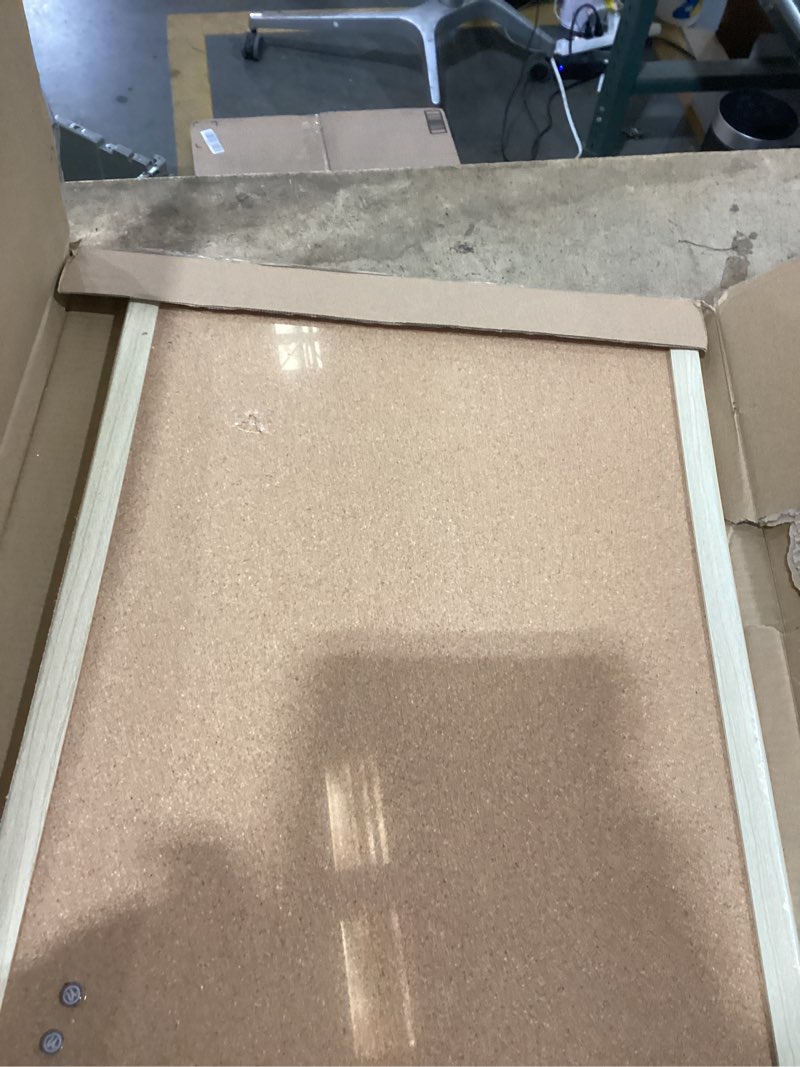 Condition photo showing As Is for viz-pro cork notice board, 24 x 18 inches, silver aluminium frame