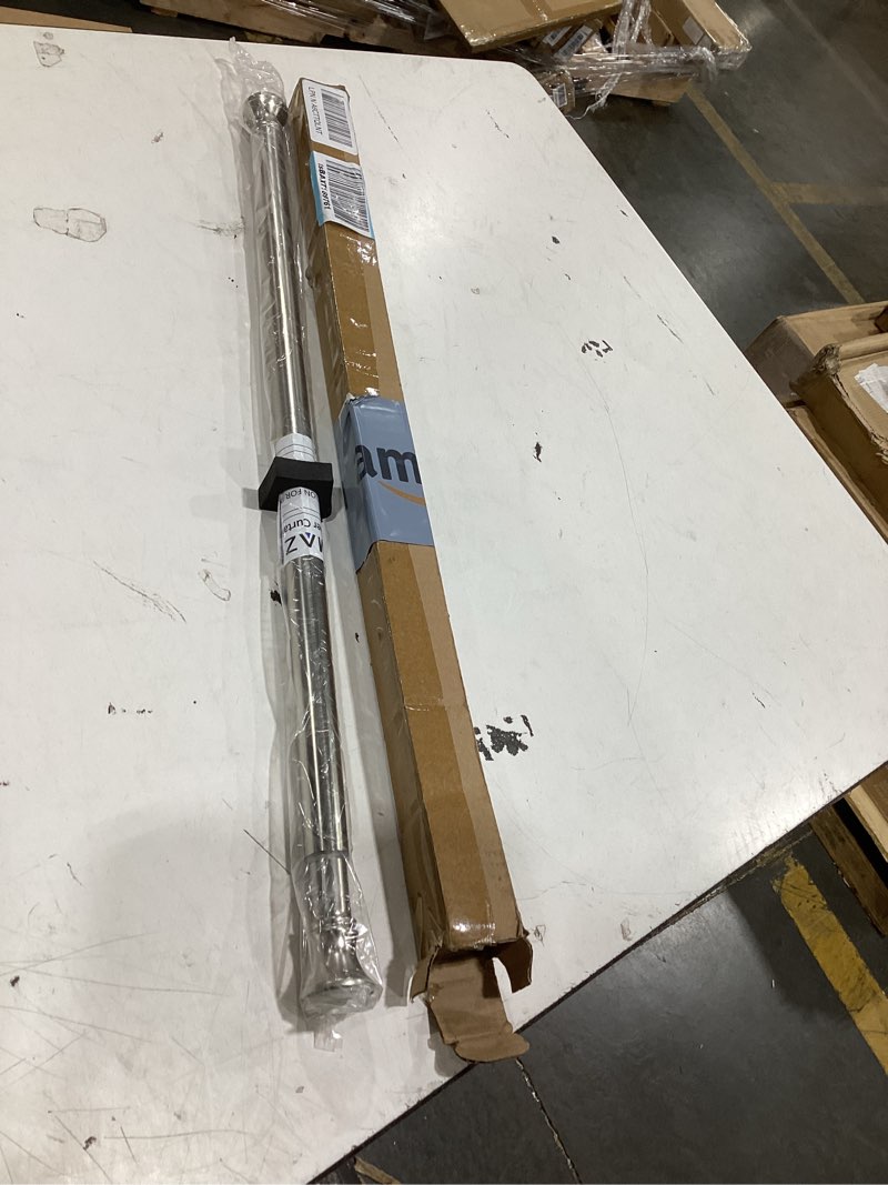 Condition photo showing Good Condition for amazer spring tension shower curtain rod, 26-42 inches rust-resistance tension curtain rod bathroom rod, adjustable shower curtain rod no drill, nickel 26-42 inches nickel
