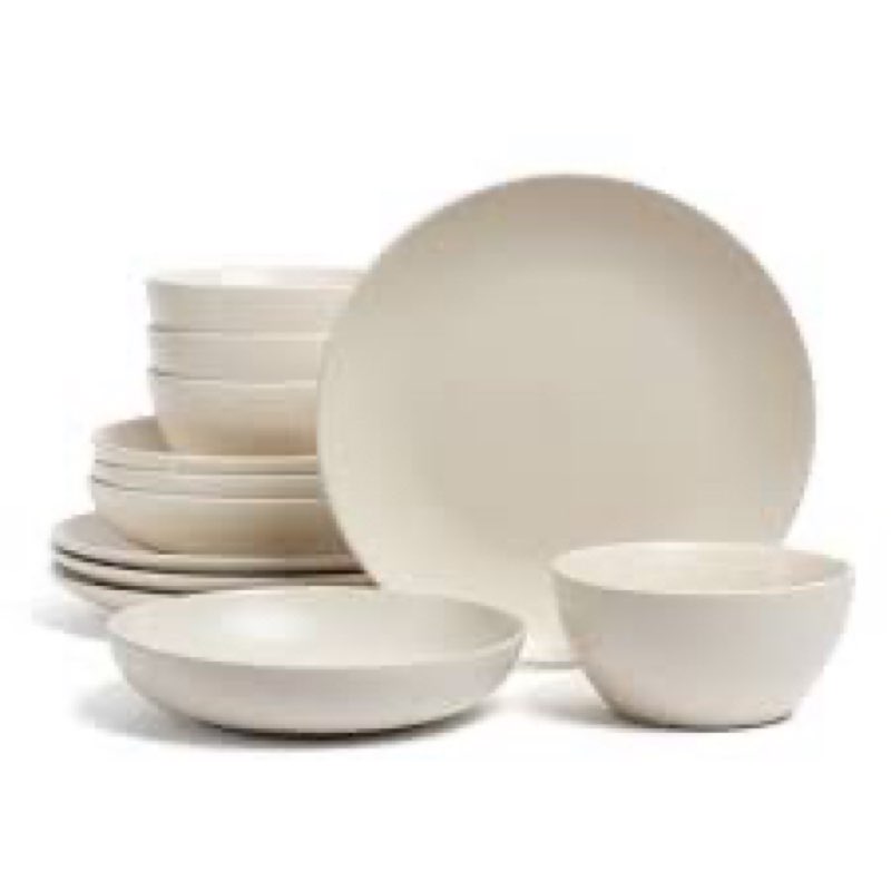 ((Incomplete only 9 piece ))over&back Coupe 12-Piece Semi Hand-Finished Stoneware Dinnerware Set
