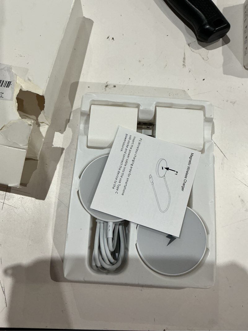 Condition photo showing Good Condition for magnetic wireless charger for iphone 16 15 wireless charging,fast mag-safe charger 2pack 6ft with apple usb c charging block for iphone 16 pro max/16pro/15 pro/16/15/14/13/12/plus/airpods 3/2/pro 2 white