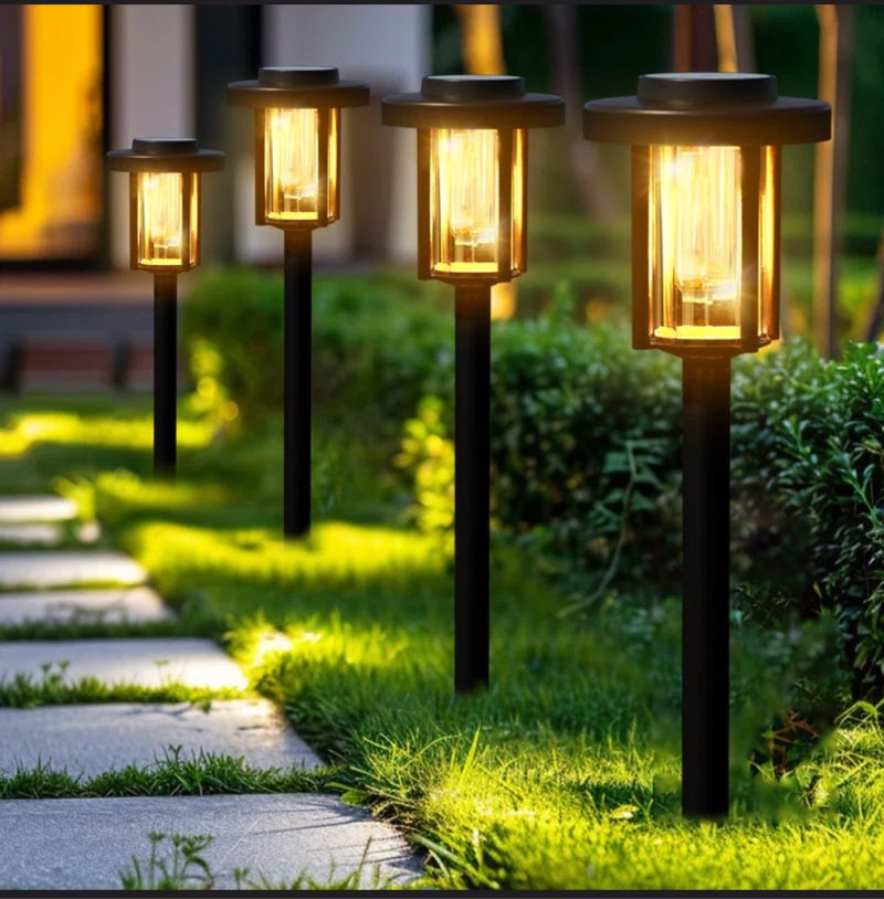 8 Pack Solar Pathway Lights for Garden and Walkway, IP65 Waterproof Outdoor Landscape Lighting, Warm White Solar Powered Decor
