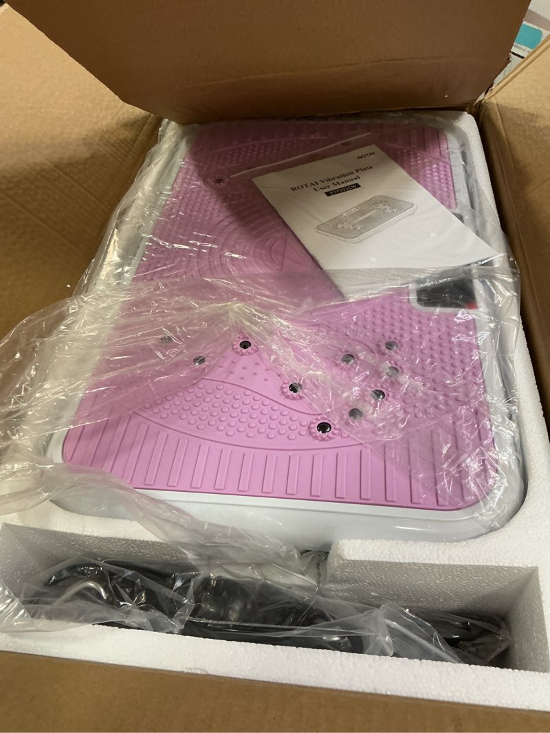 Condition photo showing Good Condition for Shake Plate Vibration Exercise Machine for Lymphatic Drainage Massager & Weight Loss, 400 lbs Capacity Whole Body Vibrating Plate Workout for Women and Men Light Pink