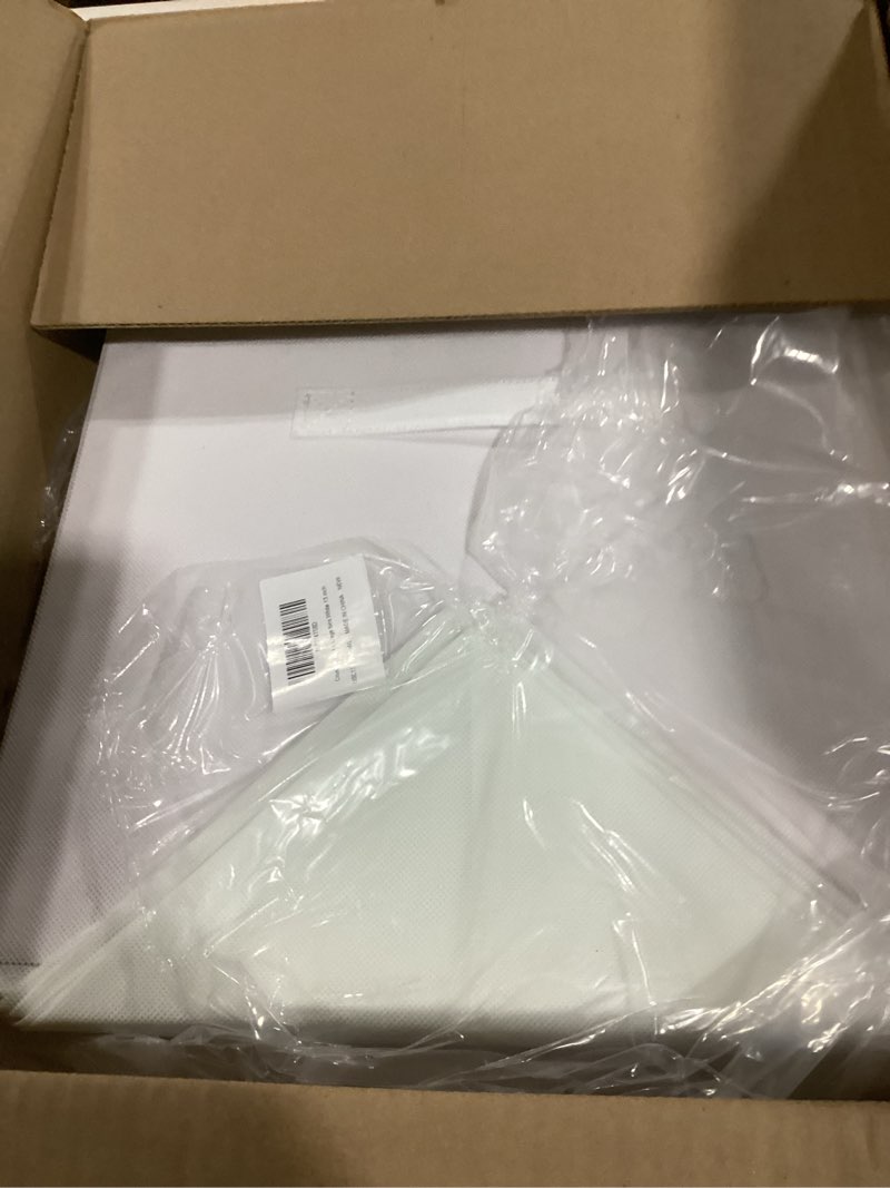 Condition photo showing As Is for Criusia Storage Cubes - 13 Inch Heavy Duty Fabric Storage Bins for Shelves Closet Cube Organizer - 8 Pack Collapsible Cube Storage Bins Baskets for Clothes Blankets Toys - Nursery Organization (White) Large -13 inches White