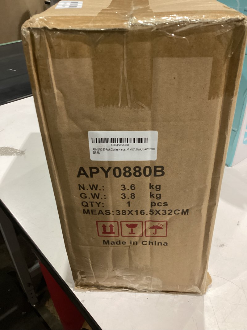 Condition photo showing Good Condition for 80 Pack Clothes Hangers, Non Slip Heavy Duty Plastic Hangers, Space Saving All-in-One Garment Hangers for Dresses Suits Jeans Knits, Hold Up to 11 LB Dry & Wet, 16.4" x 8.3", Black, UAPY0880B Black 80 Pack