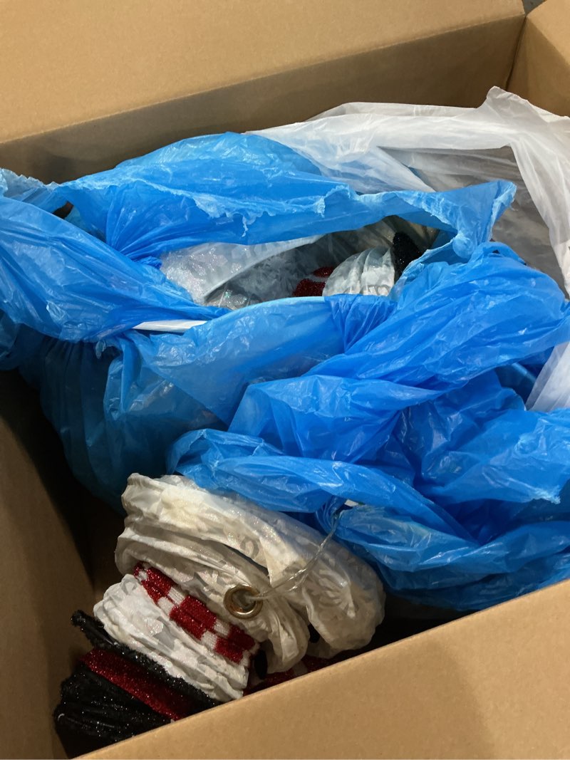 Condition photo showing As Is for JOIEDOMI 3 Pcs 3D Christmas Collapsible Snowman Yard Light 270 Pre-Lit LED Cool White Lights for Indoor Outdoor Garden Holiday Décor, Christmas Event Decoration, Xmas Eve Night, Red Scarf