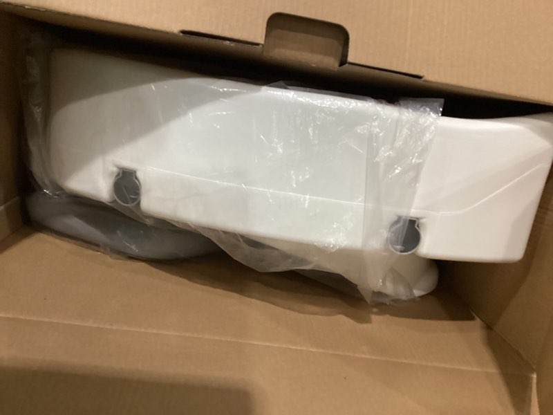 Condition photo showing New/Like New for carex e-z lock raised toilet seat with handles, 5" toilet seat riser with arms, handicap raised toilet seat for seniors and elevated toilet seat