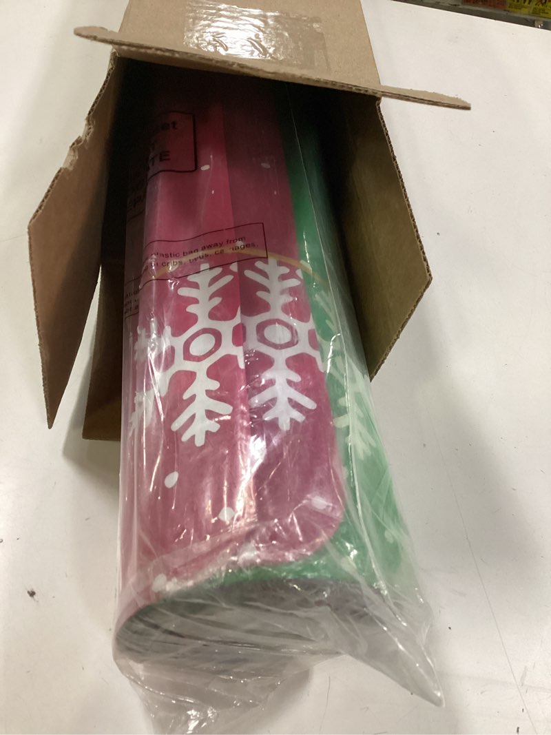 Condition photo showing New/Like New for Soulchen Large 54" Snow Sled for Adults Snowflake Flying Slider Mat with Handles and Warm Winter Gloves Snow Carpet Lightweight Roll Up Snowboard for Christmas Winter Ski Outdoor Game 12