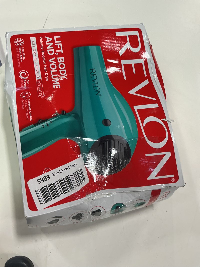Condition photo showing Good Condition for Revlon Volume Booster Hair Dryer | 1875W for Voluminous Lift and Body, (Green)