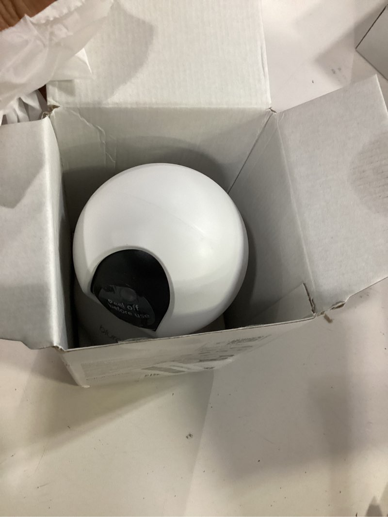 Condition photo showing Good Condition for security camera 2k, blurams baby monitor dog camera 360-degree for home security w/smart motion tracking, phone app, ir night vision, siren, works with alexa & google assistant & ifttt, 2-way audio white-1pack