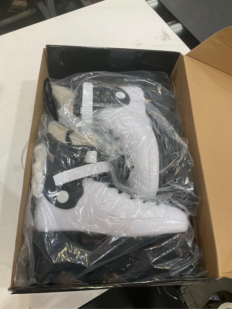 Condition photo showing Good Condition for inline skates for women girls - adult inline skates for outdoor and indoor, with durable outer shell and ankle support, abec-7 bearings, solid and comfortable black / white us women 8