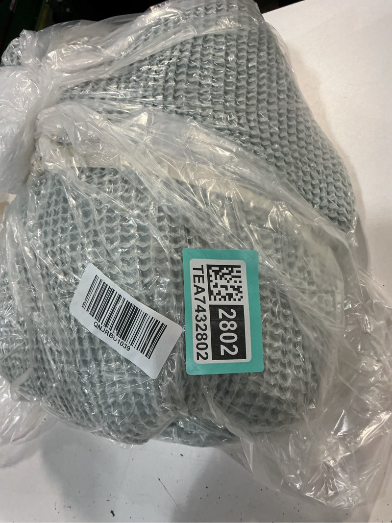 Condition photo showing As Is for organic waffle bed blanket, twin, mist