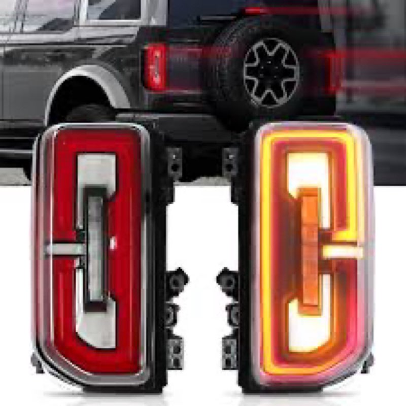 Tail Lights Assembly Fit for Ford Bronco 2021 2022 2023, Smoked Rear Lamps Driver and Passenger Side