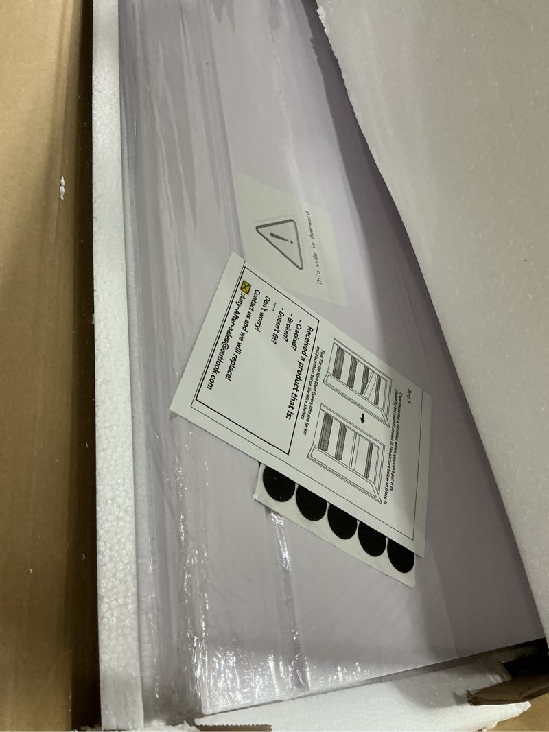 Condition photo showing New/Like New for wire rack covers for shelves, 28*12 inch wires shelf cover, shelfs covers for wire shelving, easy to cut install wires shelf 0.31-inch thick moisture durable shelfs liner for kitchen, pantry white white 28w x 12d
