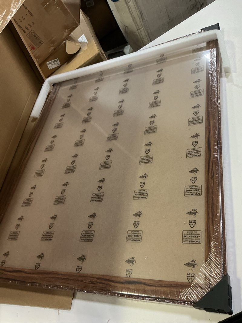 Condition photo showing Good Condition for 22x27 Wood Frame Brown, Natural Wooden 22x27  Picture Frames, Modern Golden 22x27 inch Gallery Photo Pic Frame with HD Plexiglass, Horizontal Vertical Wall Mounting Tabletop Display 1Pcs Brown