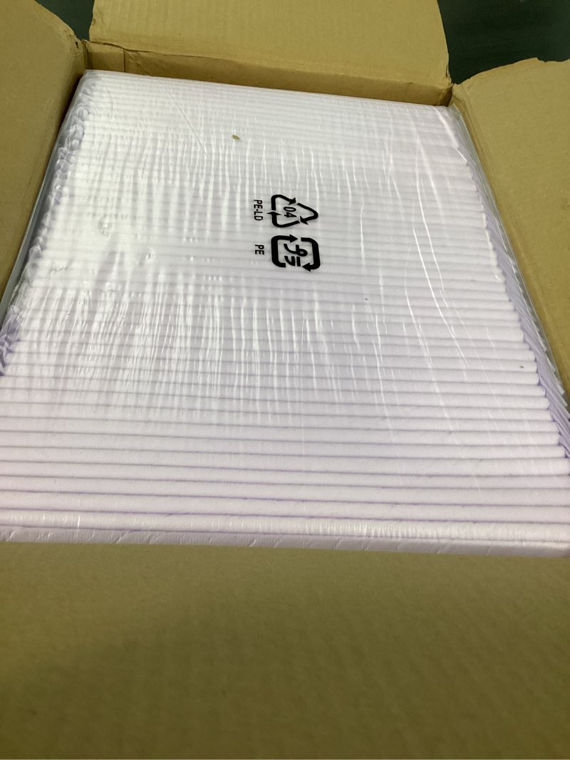 Condition photo showing New/Like New for Amazon Basics Cat Pee Pads, Super Absorbent, Odor Control with Fresh Scent, Universal Fit for Litter Box, Multi Cat, Disposable, White/Purple, 100 Count