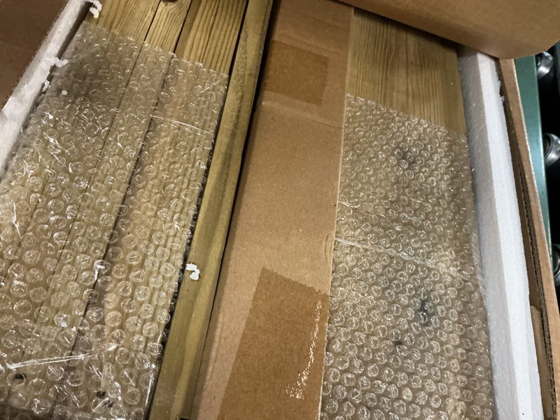 Condition photo showing Good Condition for wood privacy screen – bathenum 72”h x 38.5”w, above ground: 61”h, overall: 72”h, pool equipment enclosure, trash can, air conditioner fence, aluminum alloy outdoor walls