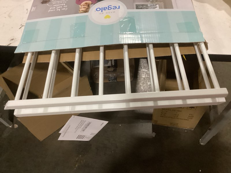 Condition photo showing As Is for Regalo Child Safety Gate 40.5-in x 28.75-in Hardware Mounted White Metal Safety Gate