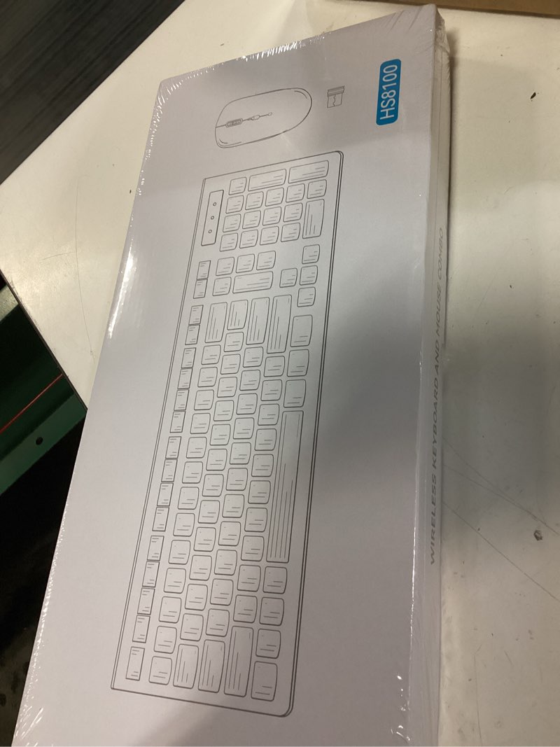 Condition photo showing New/Like New for wireless keyboard and mouse combo, full-sized wireless keyboard and adjustable dpi mouse, 2.4ghz usb receiver, silent keyboard and mouse for pc, windows, mac, desktop, laptop (avocado green)
