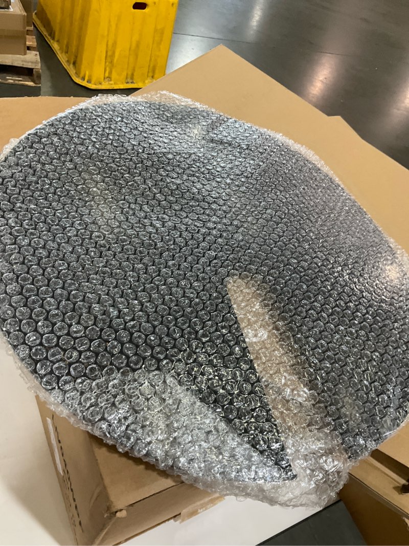 Condition photo showing As Is for 17.71 inch sump pump cover plastic submersible sump basic cover black septic tank lid for water pump basin bucket outdoor well (side notch) 17.71 inch side notch