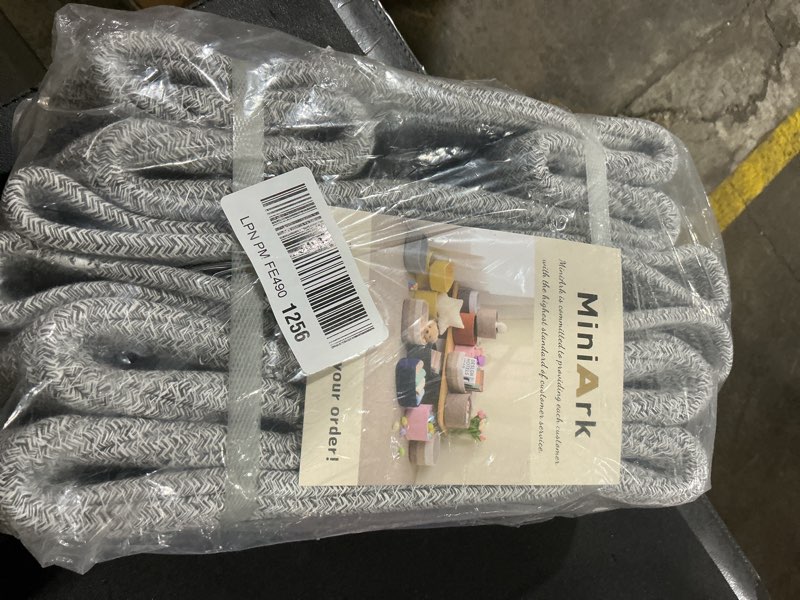 Condition photo showing New/Like New for Large Shallow Organizing Baskets 15x11x5.1 Inches - Rope Woven Storage Bins for Bathroom, Shelves, Cube Closet, Mixed Grey 3 Packs 3pcs-L15×W11×H5.1" Mixed Grey