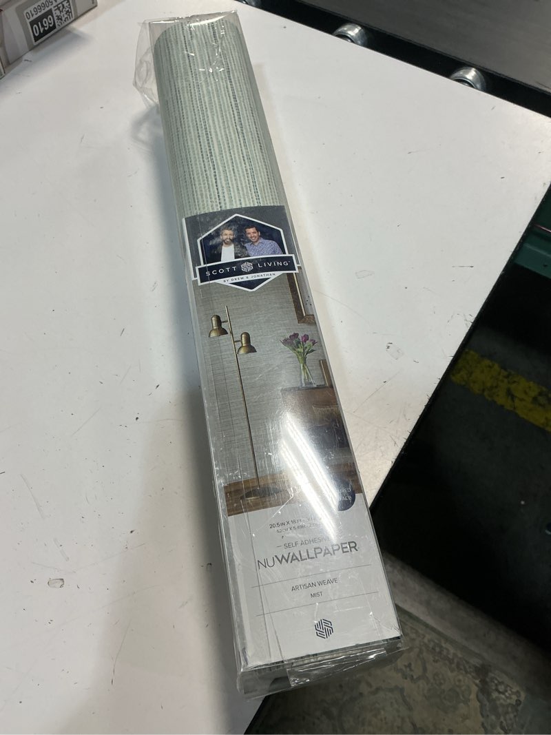 Condition photo showing New/Like New for scott living 30.75-sq ft mist vinyl textured abstract 3d self-adhesive peel and stick wallpaper