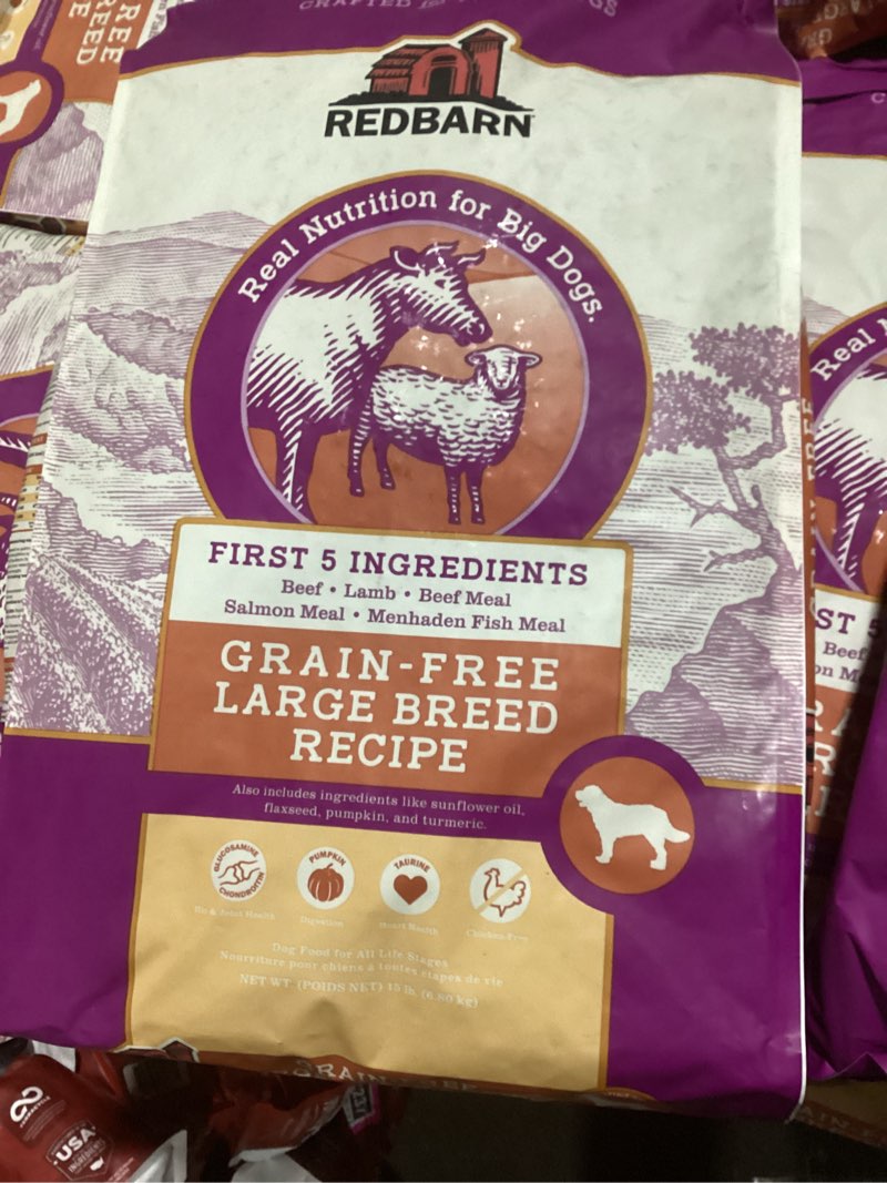 Condition photo showing As Is for Redbarn Grain-Free Large Breed Dog Food Kibble - Beef & Lamb Recipe - Made in USA No Chicken Recipe with Functional Ingredients to Support Healthy Heart, Joints, Digestion, Skin & Coat - 15lb