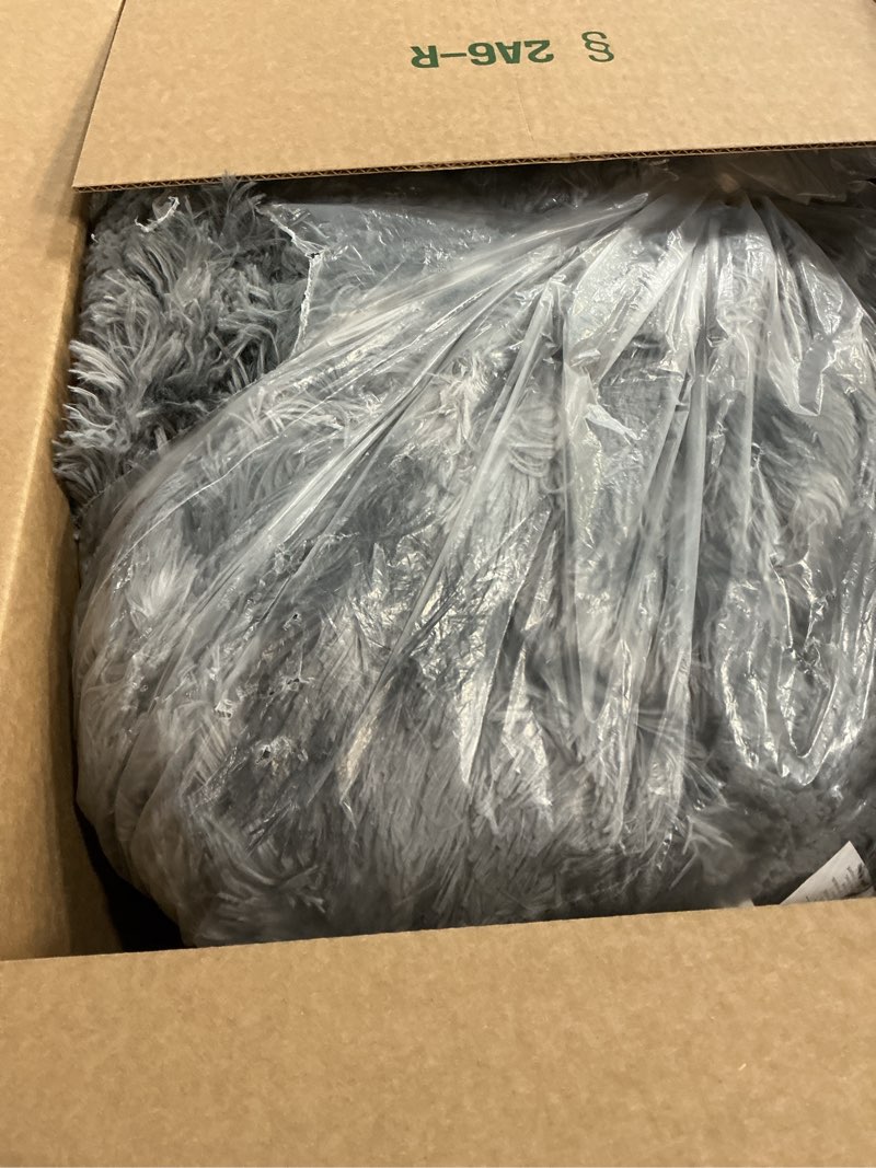 Condition photo showing As Is for Bedsure GentleSoft Fluffy King Size Blanket for Bed, Faux Fur Fuzzy Minky Couture Warm Blanket for Winter, Thick Plush Sherpa Fleece Oversized Winter Bedding Cozy Gifts for Room, 108x90, Tie Dye Grey 01- Tie Dye Grey King (108" x 90")