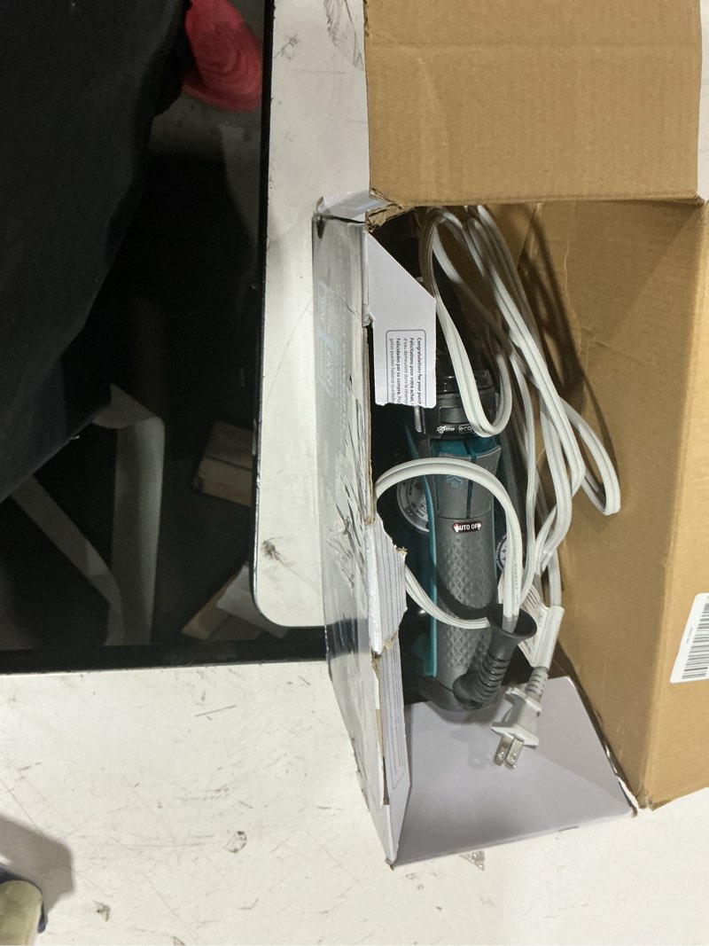 Condition photo showing As Is for rowenta pro master stainless steel soleplate steam iron for clothes, anti-drip protection, 210 g/min, 400 microsteam holes, 1775 watts iron steamer for clothes, powerful steam dw8360 12.7 fl oz water tank powerful steam