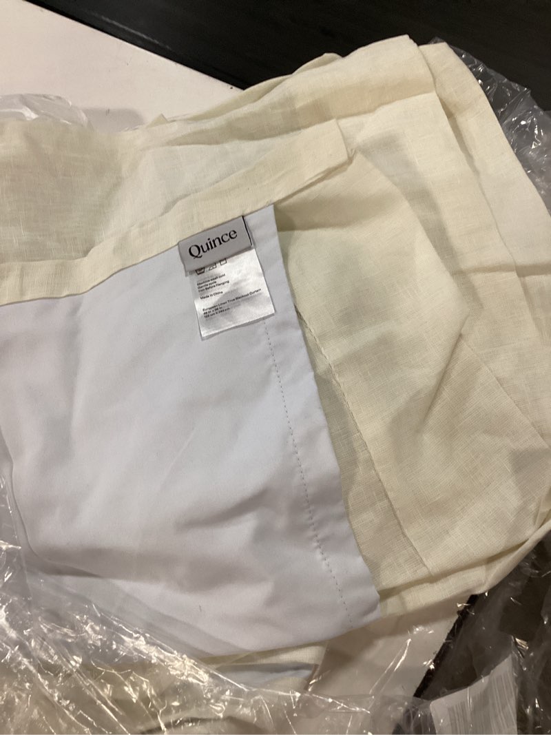 Condition photo showing As Is for european linen true blackout curtain - single panel, 48x96, ivory