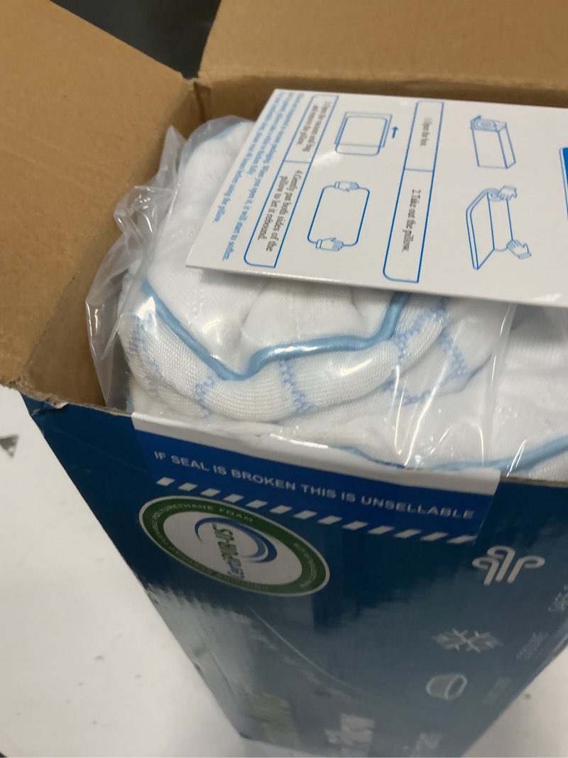 Condition photo showing New/Like New for Ultra Thin Flat Pillows for Sleeping,Cooling Slim Memory Foam Pillow 2.25 in Height Ultra Thin Pillow,Low Profile Sleeper Pillows for Stomach Sleeper for Neck and Back Support Stomach sleeping pillow Ultra Slim (2.25-Inch Height) Blue